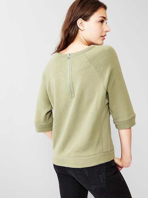 2 of 8 showing, with the color olive orchard of product Raglan elbow-sleeve sweatshirt