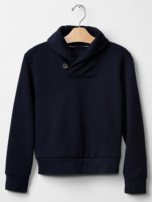 1 of 8 showing, with the color blue galaxy of product Shawl neck sweatshirt