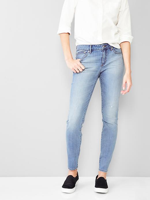1 of 8 showing, with the color stone blue of product 1969 curvy skinny jeans