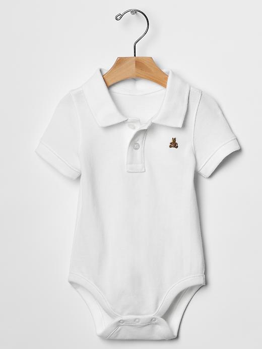1 of 8 showing, with the color white of product Polo bodysuit