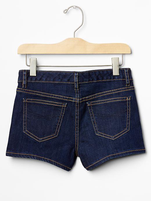 2 of 8 showing, with the color dark wash of product Kids Denim Shortie Shorts