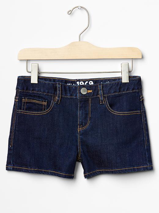 1 of 8 showing, with the color dark wash of product Kids Denim Shortie Shorts
