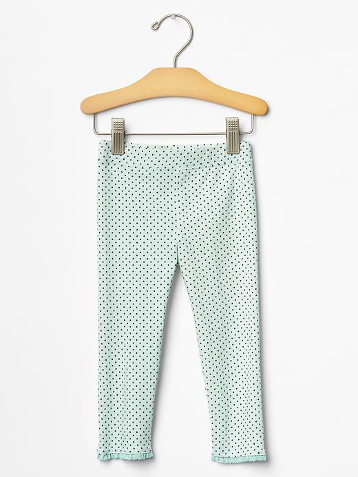 1 of 8 showing, with the color mint of product Printed lace-trim leggings