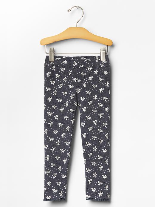 1 of 8 showing, with the color french navy of product Printed lace-trim leggings