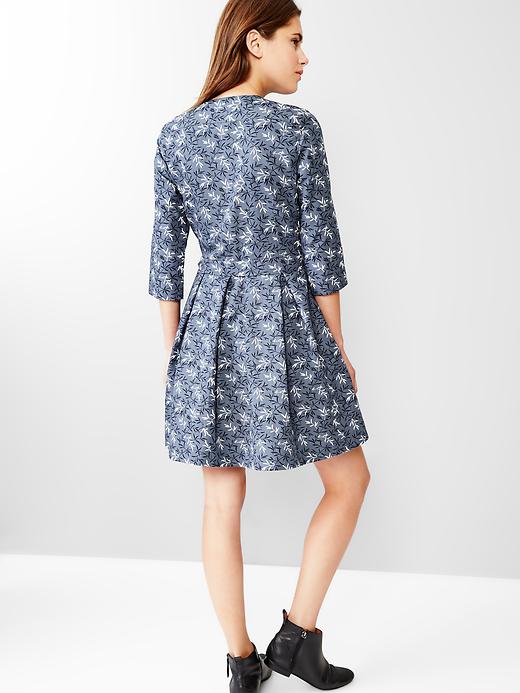 2 of 8 showing, with the color blue pearl of product Pleated print dress