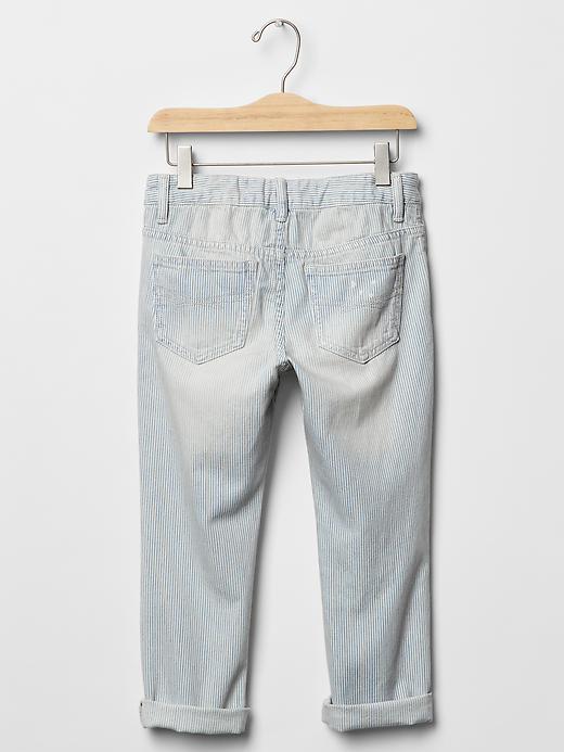 2 of 8 showing, with the color blue stripe of product 1969 railroad cropped boy fit jeans