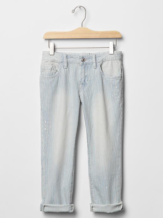 1 of 8 showing, with the color blue stripe of product 1969 railroad cropped boy fit jeans