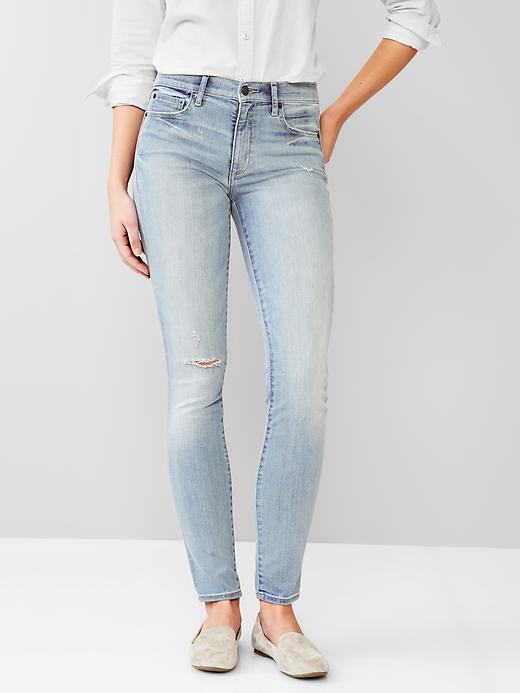 1 of 8 showing, with the color light authentic of product 1969 destructed resolution true skinny jeans