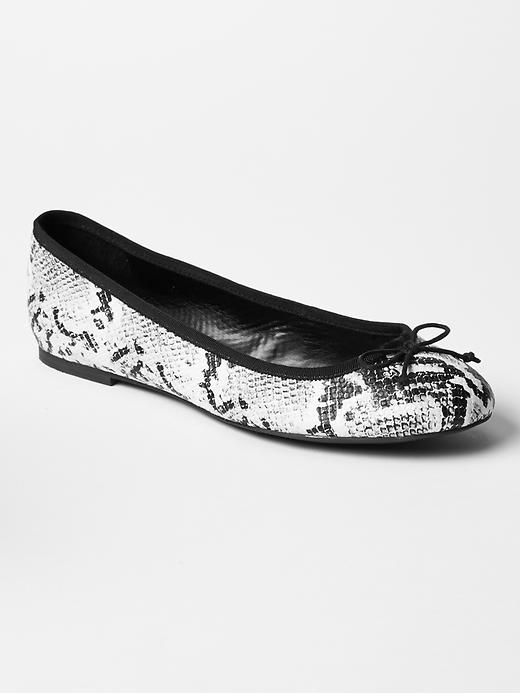 Image number 1 showing, Snakeskin ballet flats