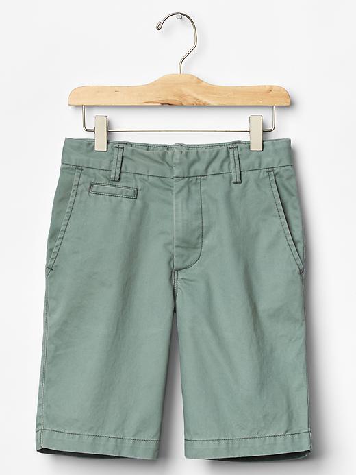 1 of 8 showing, with the color district green of product Lived-in flat front shorts