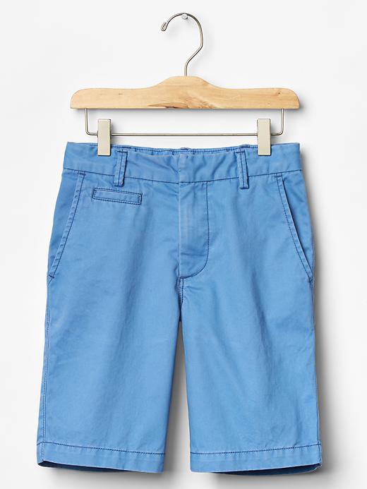 1 of 8 showing, with the color cabana blue of product Lived-in flat front shorts