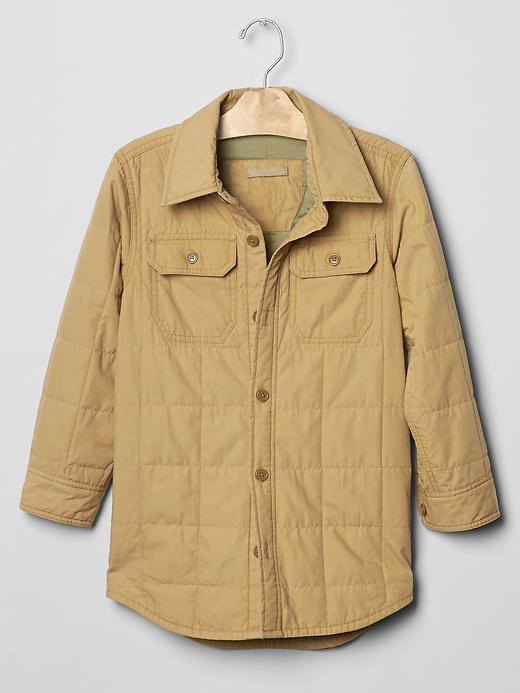 1 of 8 showing, with the color cargo khaki of product Quilted shirt jacket