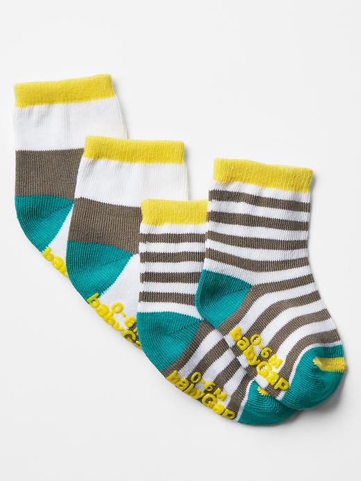 1 of 8 showing, with the color new thyme of product Colorblock stripe socks (2-pack)