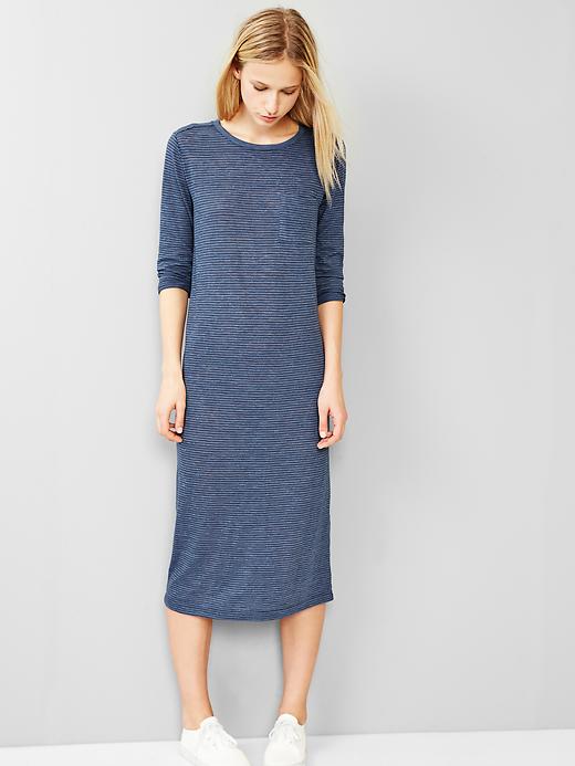 1 of 8 showing, with the color blue stripe of product Stripe midi dress