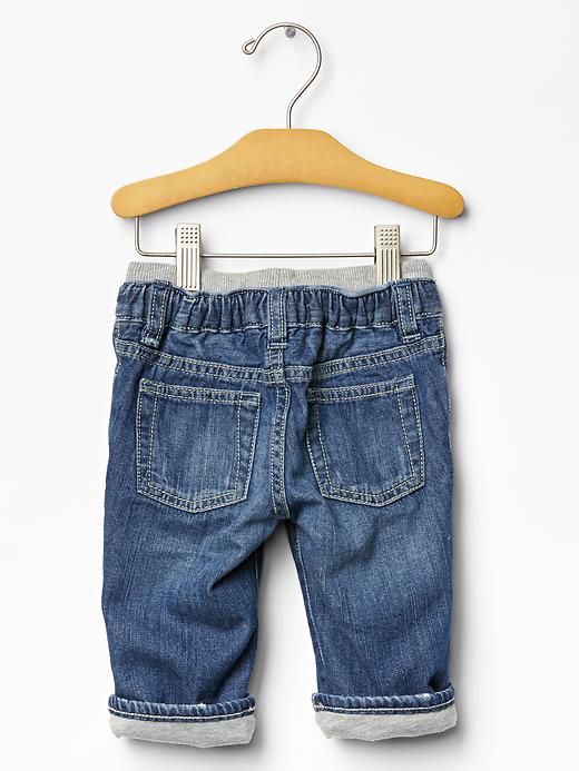 2 of 8 showing, with the color medium wash of product 1969 lined pull-on original fit jeans