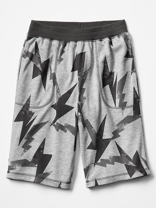 1 of 8 showing, with the color grey heather of product Lightning PJ shorts