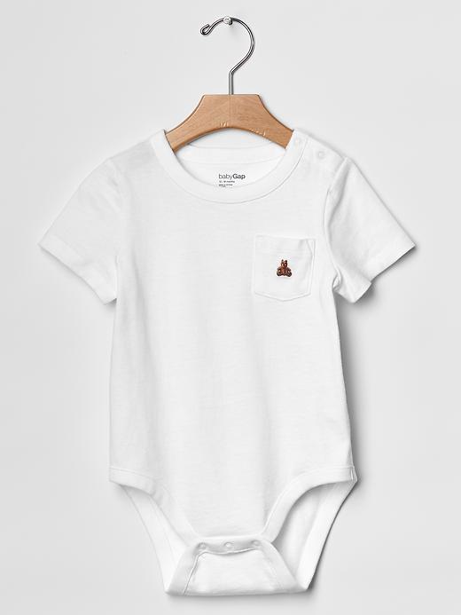1 of 8 showing, with the color white of product Pocket bodysuit