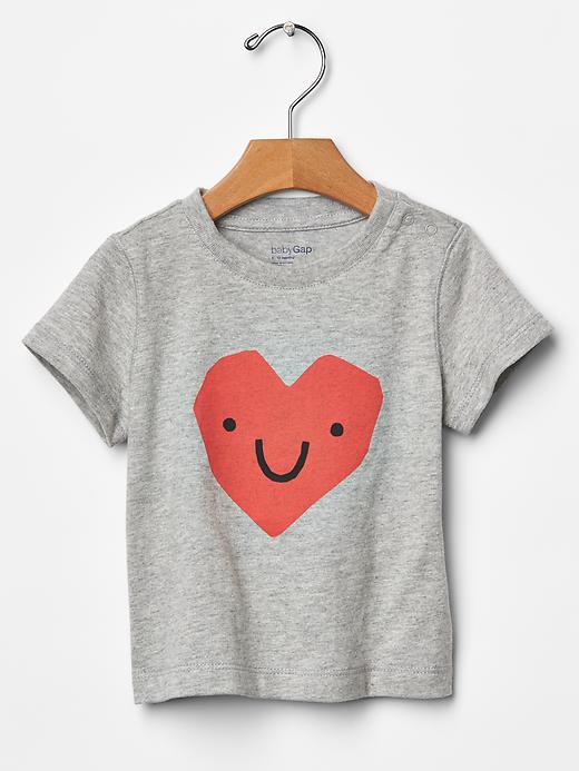 1 of 8 showing, with the color heather gray of product Graphic crew tee