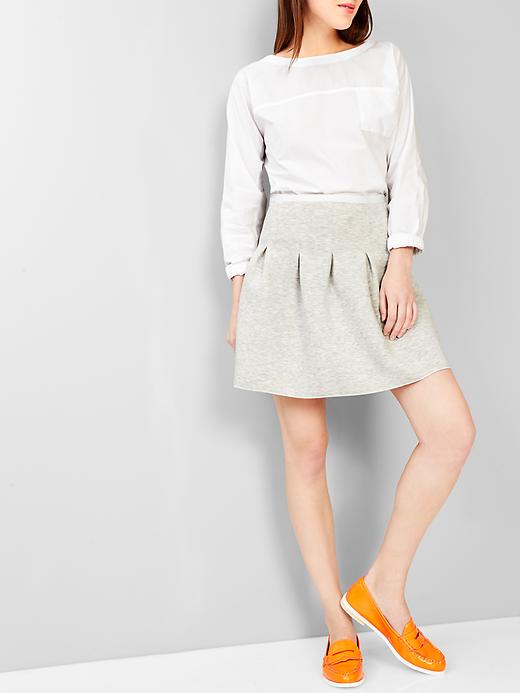 1 of 8 showing, with the color pale heather grey of product Pleated scuba skirt