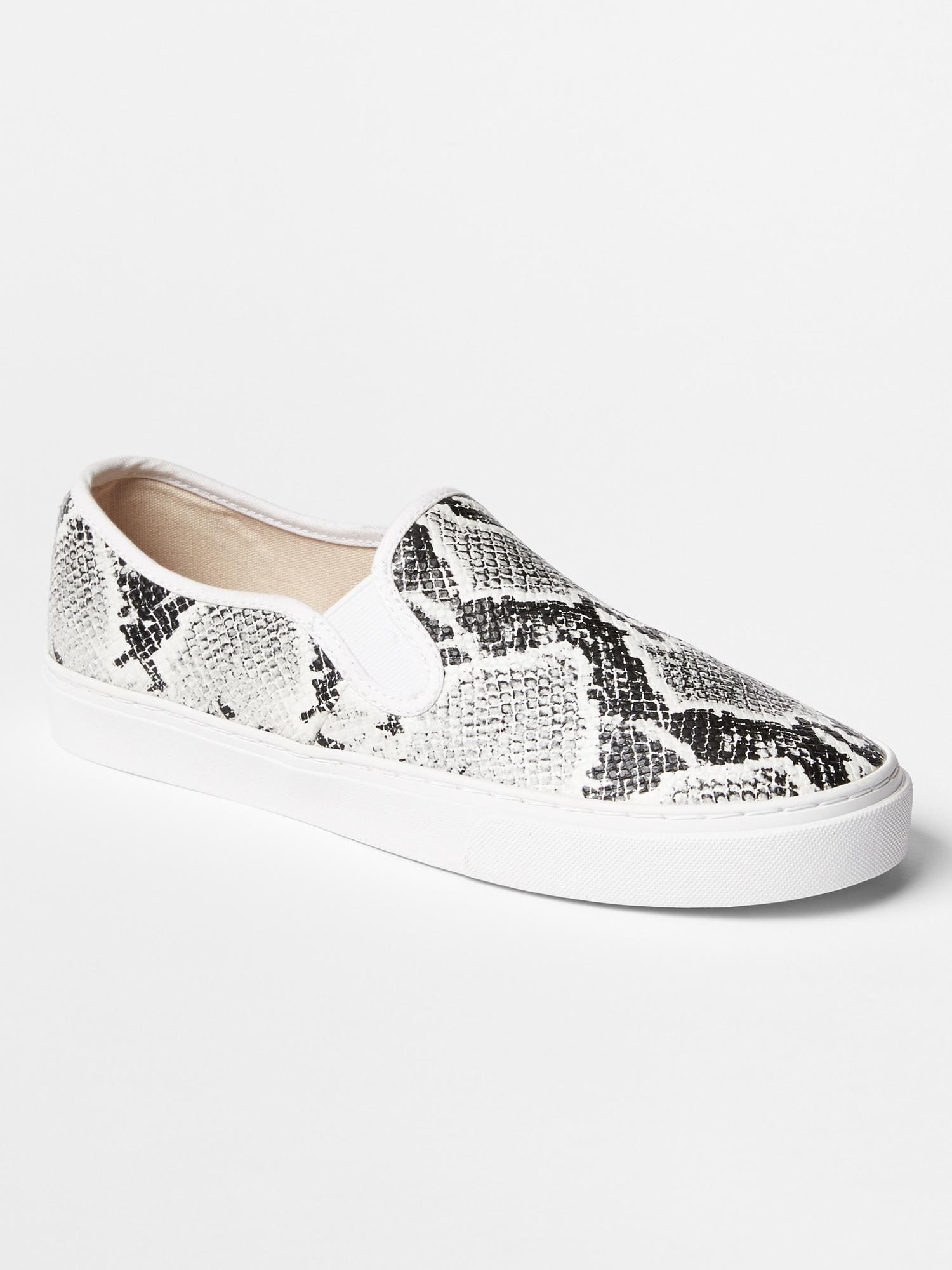 Leather slip on sneakers