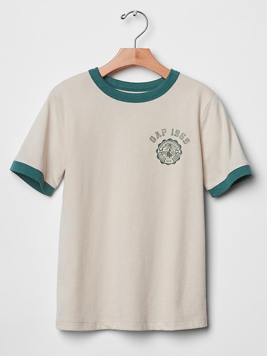 1 of 8 showing, with the color regular gray of product Graphic ringer tee