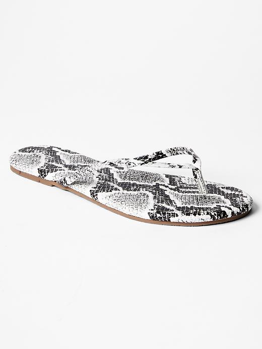 1 of 8 showing, with the color black snake of product Leather flip flops