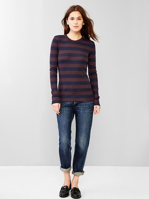 Image number 3 showing, Supersoft stripe crew tee