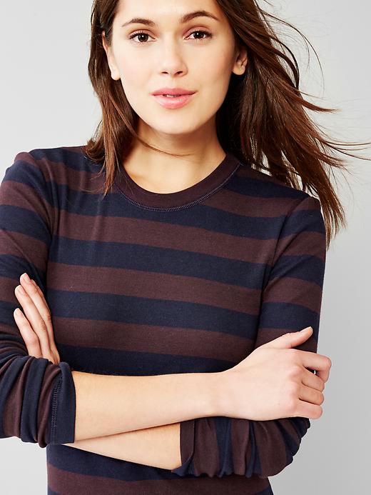 Image number 4 showing, Supersoft stripe crew tee