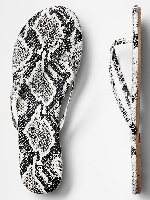 2 of 8 showing, with the color black snake of product Leather flip flops