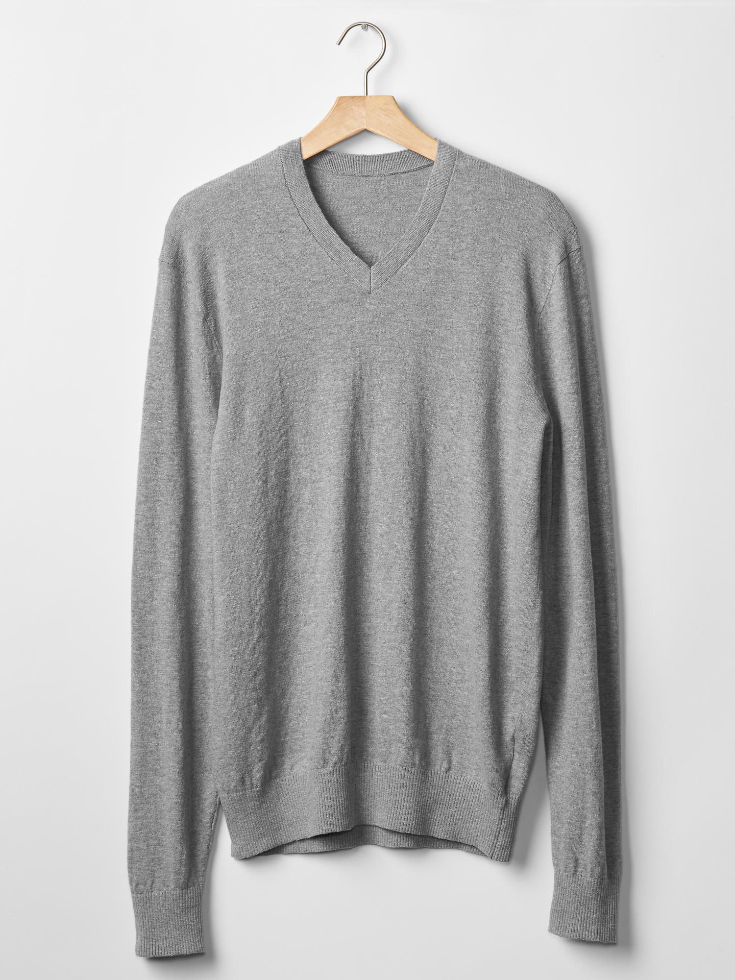 Cotton slub Vneck sweater Gap