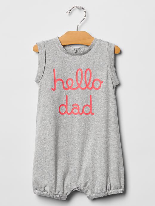 1 of 8 showing, with the color heather grey of product Hello dad bubble one-piece