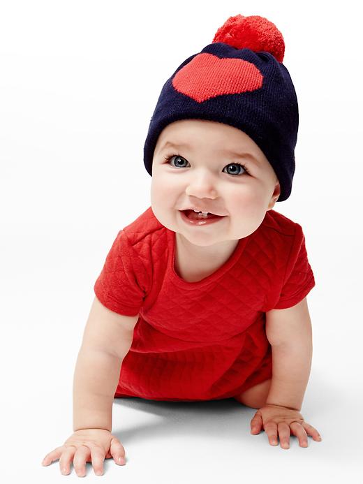 View large product image 2 of 2. Heart beanie & mitten set