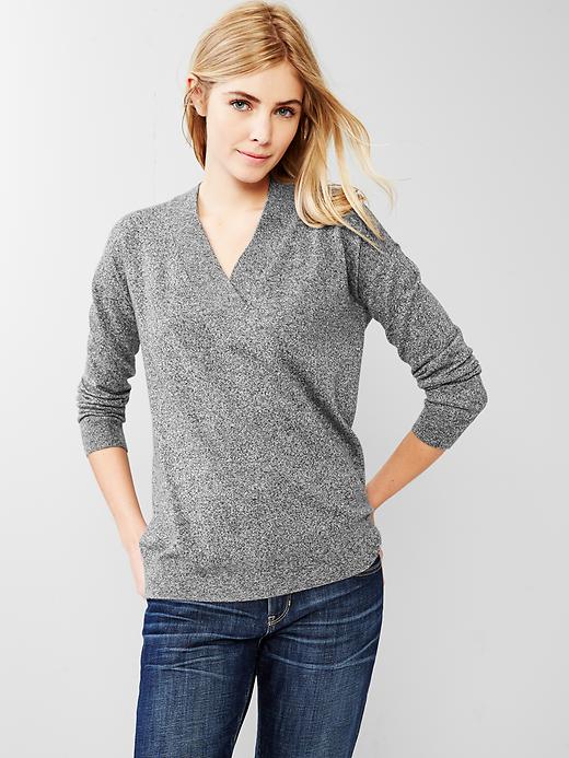 1 of 8 showing, with the color black sand of product Brooklyn V-neck sweater