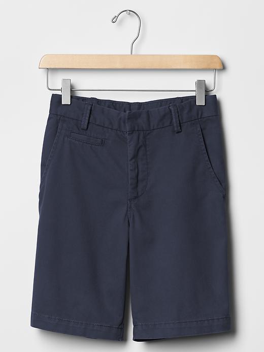 1 of 8 showing, with the color vintage navy of product Lived-in flat front shorts