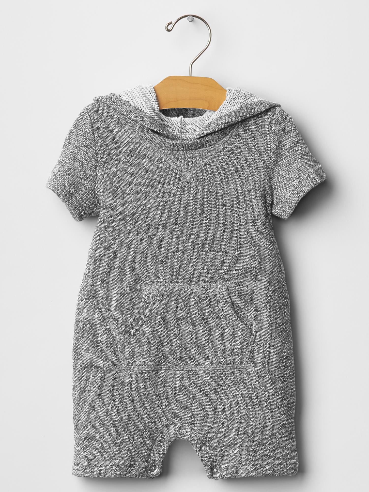 Marled hooded romper Gap