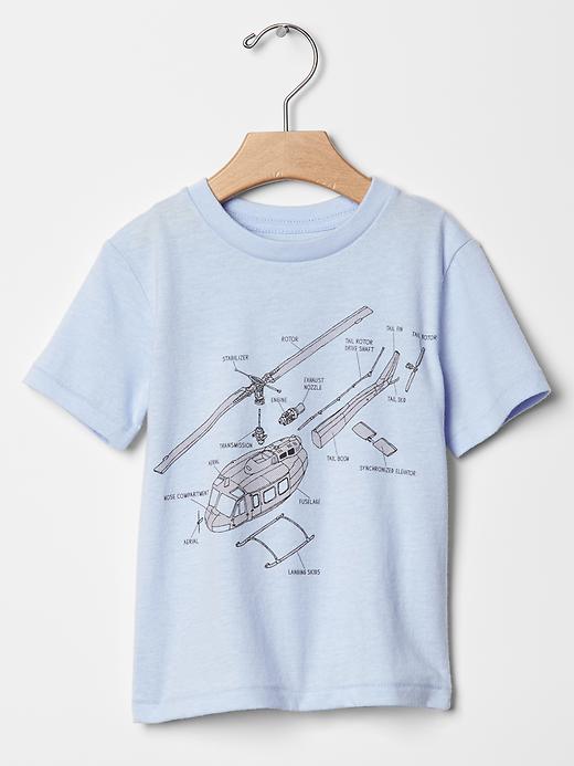 1 of 8 showing, with the color pure blue of product Graphic tee
