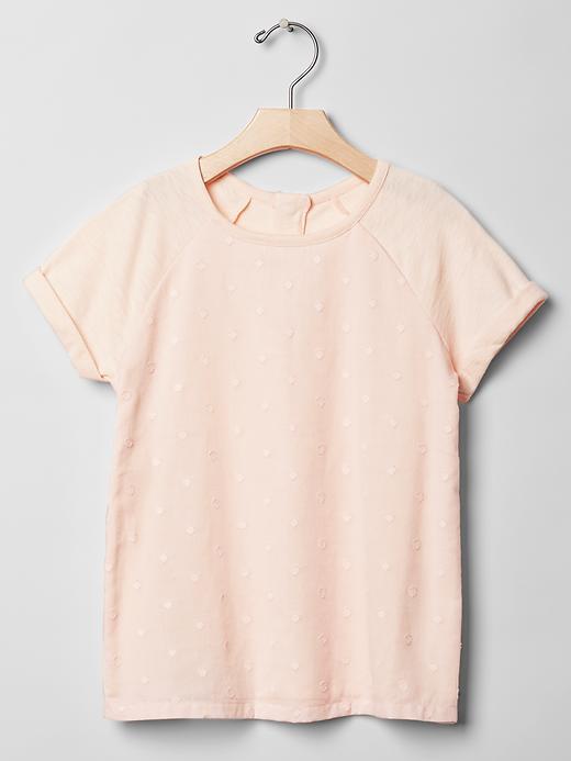 1 of 8 showing, with the color silk powder of product Swiss dot raglan top