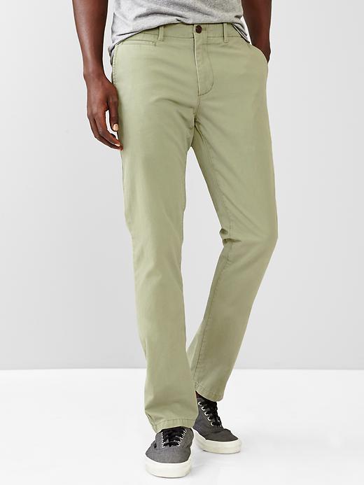 View large product image 1 of 1. Lived-in slim khaki