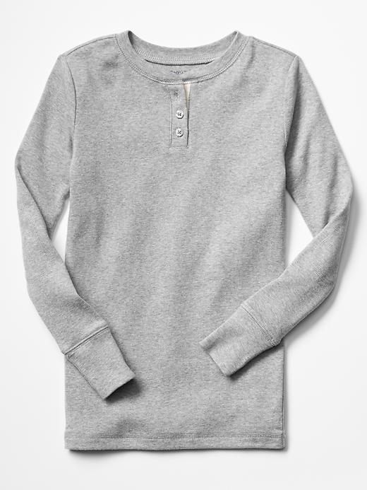 1 of 8 showing, with the color grey heather of product Henley PJ top