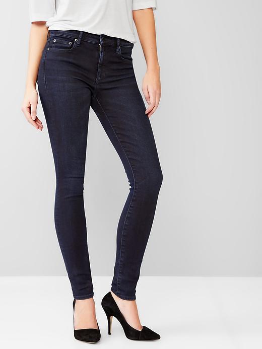 1 of 8 showing, with the color over dark wash of product 1969 resolution true skinny jeans
