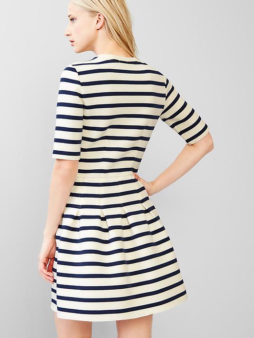 2 of 8 showing, with the color navy stripe of product Stripe scuba fit & flare dress