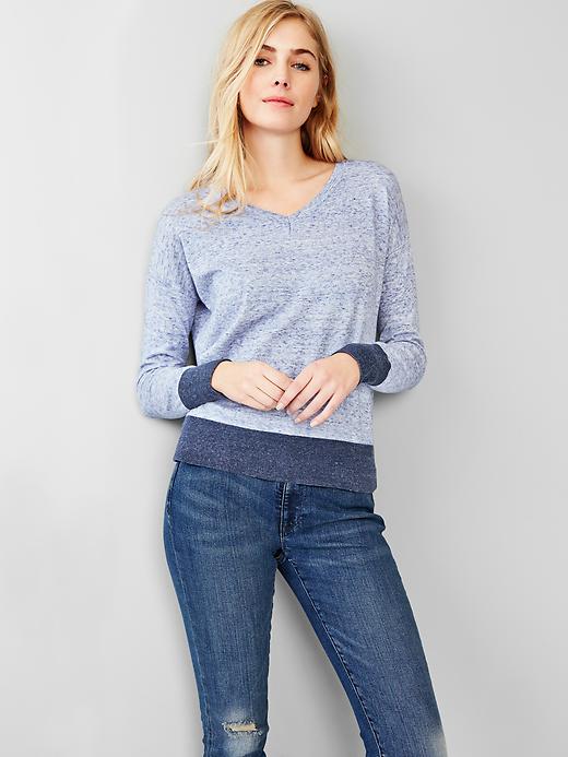 1 of 8 showing, with the color light blue of product V-neck sweater