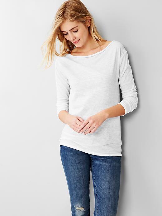 1 of 8 showing, with the color white of product Drapey-neck tunic