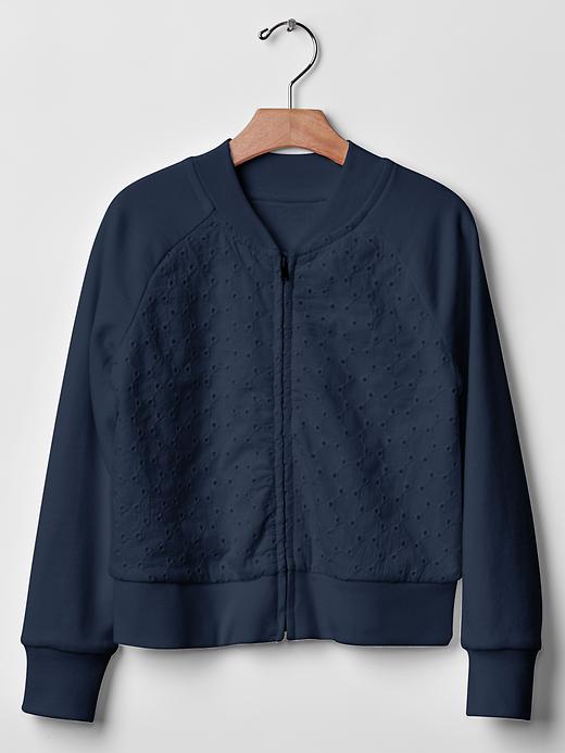 1 of 8 showing, with the color new classic navy of product Eyelet bomber jacket