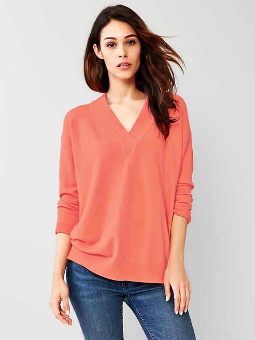 1 of 8 showing, with the color spring nectar of product Brooklyn V-neck sweater