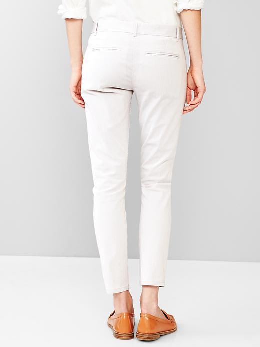 2 of 8 showing, with the color pebble grey of product Thin-stripe skinny crop pants