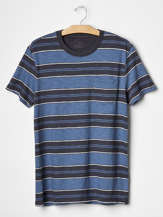 2 of 8 showing, with the color blue stripe of product Slub stripe t-shirt