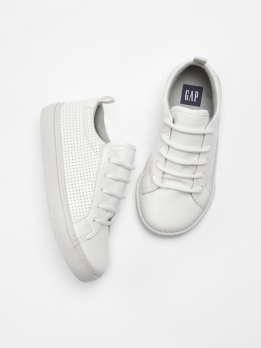 View large product image 1 of 1. Perforated lace-up sneakers