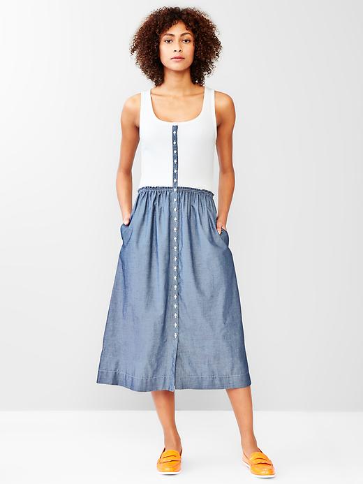1 of 8 showing, with the color white of product Mix-media tank dress