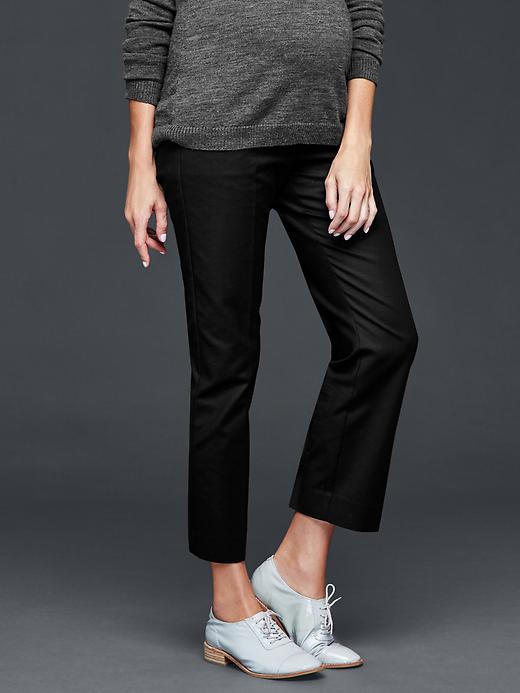 1 of 8 showing, with the color true black of product Full panel tailored crop pants
